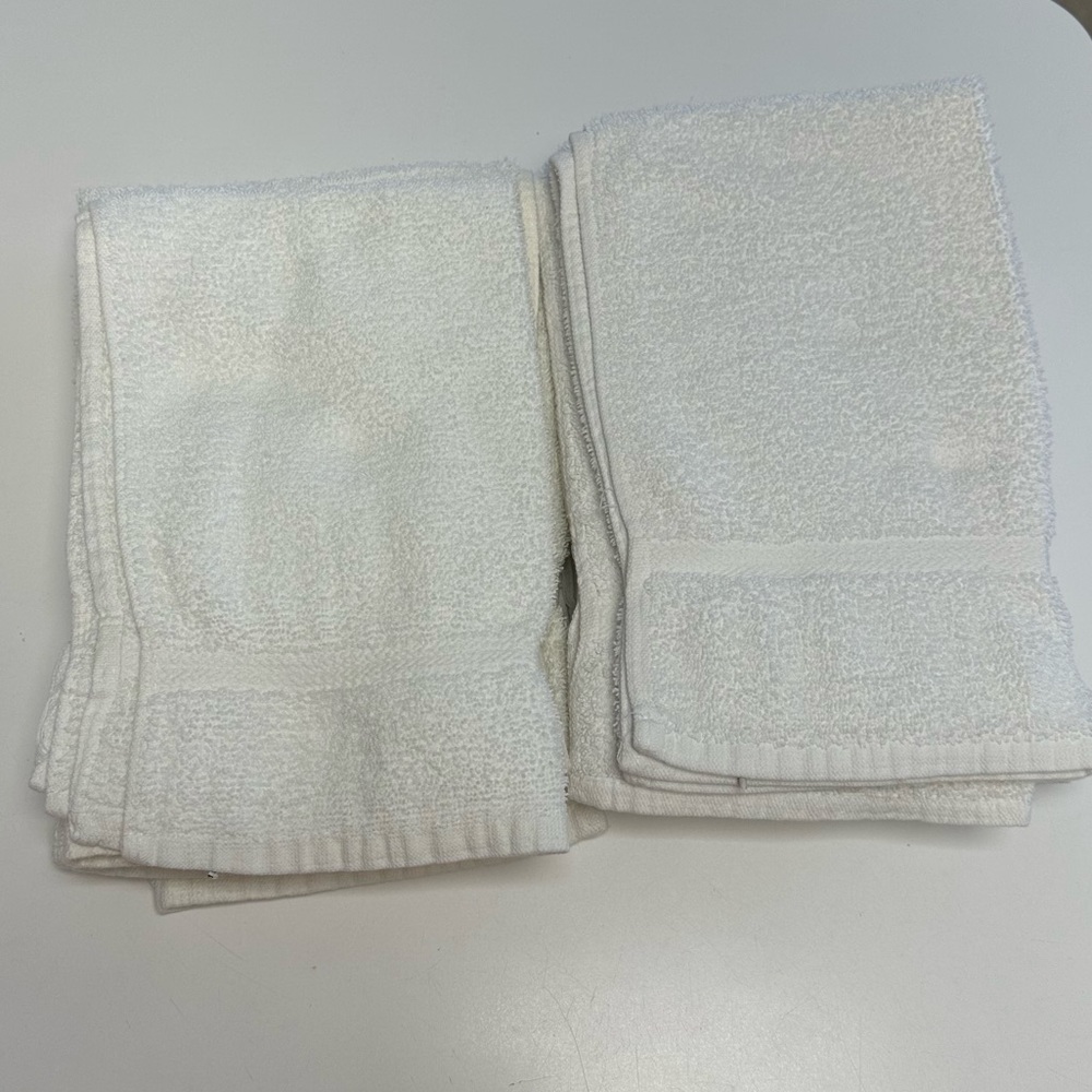 Set of 20 - White Face Hand Gym Towels / Wash Cloths - 100% Cotton 14” x 23.5”
